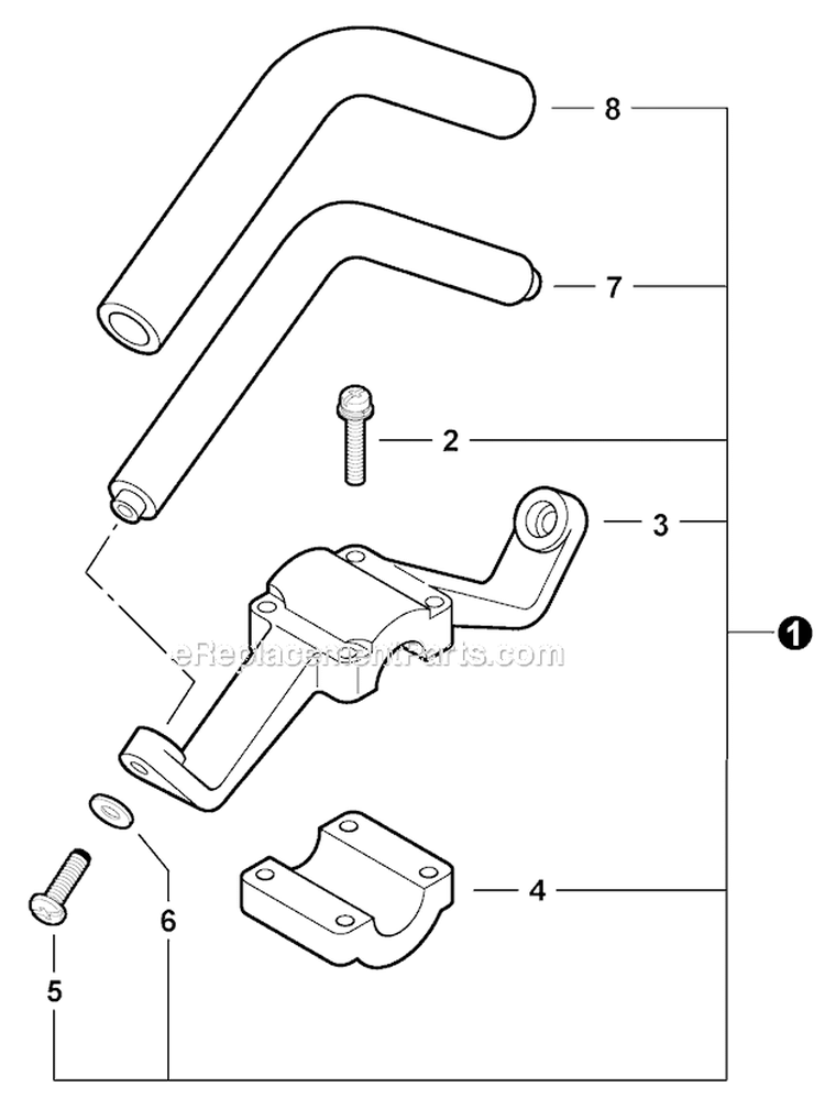 Front Handle Diagram and Parts List for PAS-230 S75212001001-S7521999999 Echo Trimmer