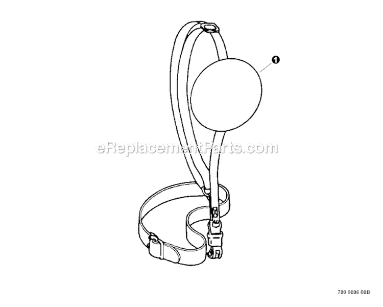 Shoulder Harness Diagram and Parts List for PAS-230 S75212001001-S7521999999 Echo Trimmer