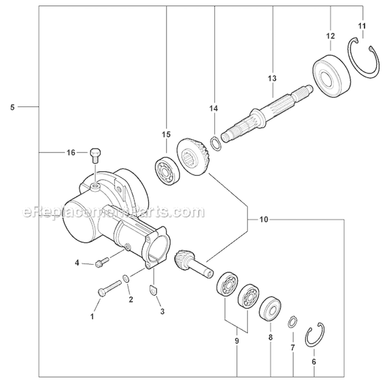 Edger Attachment - Gear Case Diagram and Parts List for PAS-230 S75212001001-S7521999999 Echo Trimmer