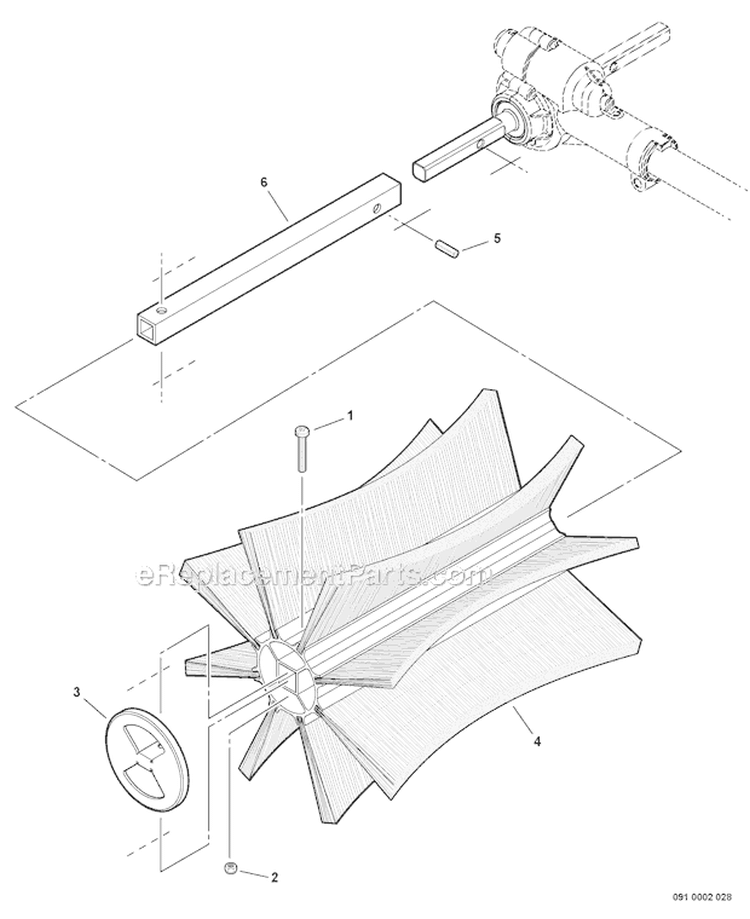Prosweep Attachment - Brush Assembly Diagram and Parts List for PAS-230 S75212001001-S7521999999 Echo Trimmer