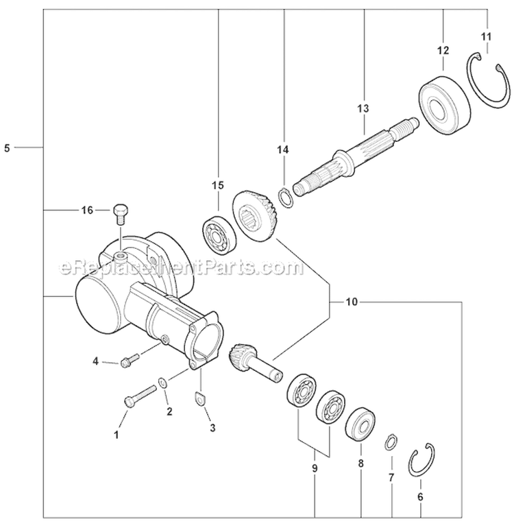 Edger Attachment - Gear Case Diagram and Parts List for PAS-230 S82713001001-S82713999999 Echo Trimmer