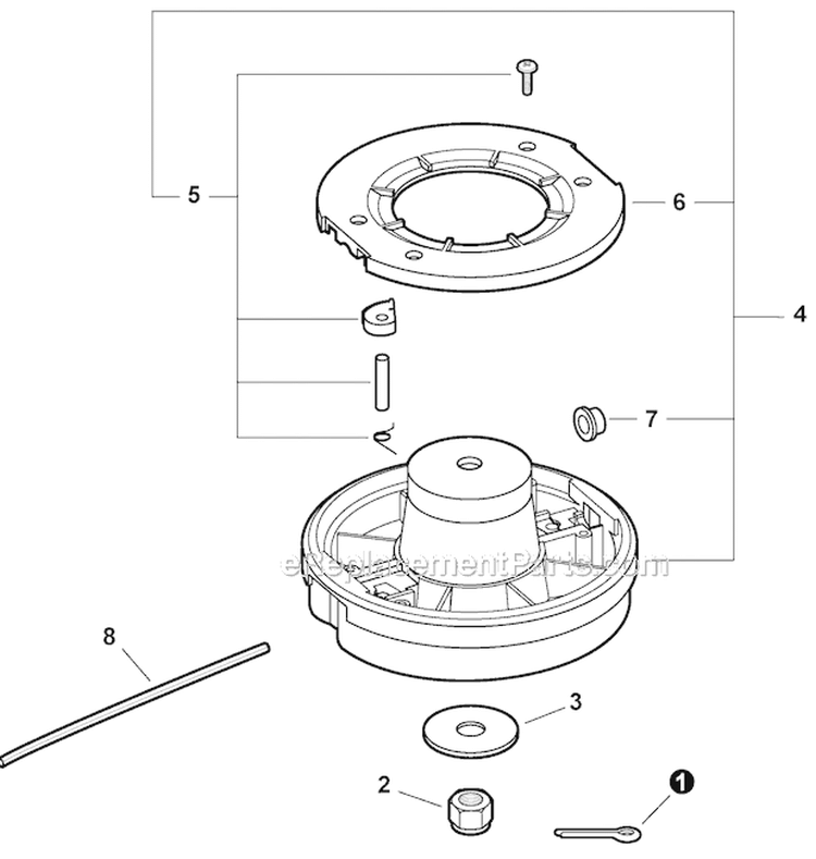 Rapid Loader Trimmer Head Diagram and Parts List for PAS-230 S82713001001-S82713999999 Echo Trimmer