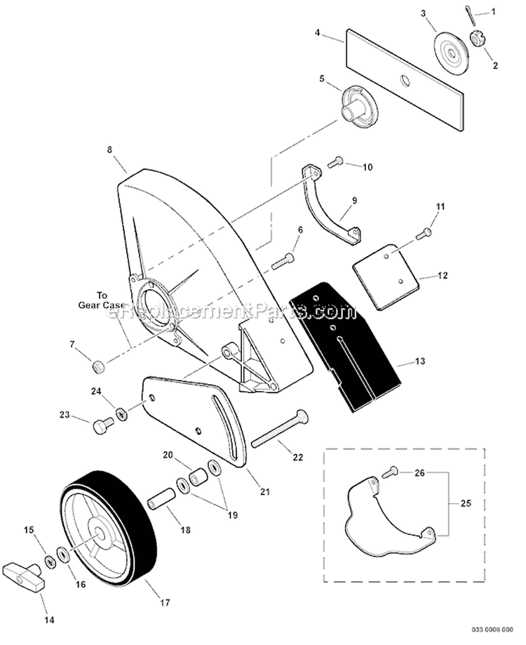 Edging Assembly - Metal Diagram and Parts List for PAS-266 T44211001001-T44211999999 Echo Trimmer