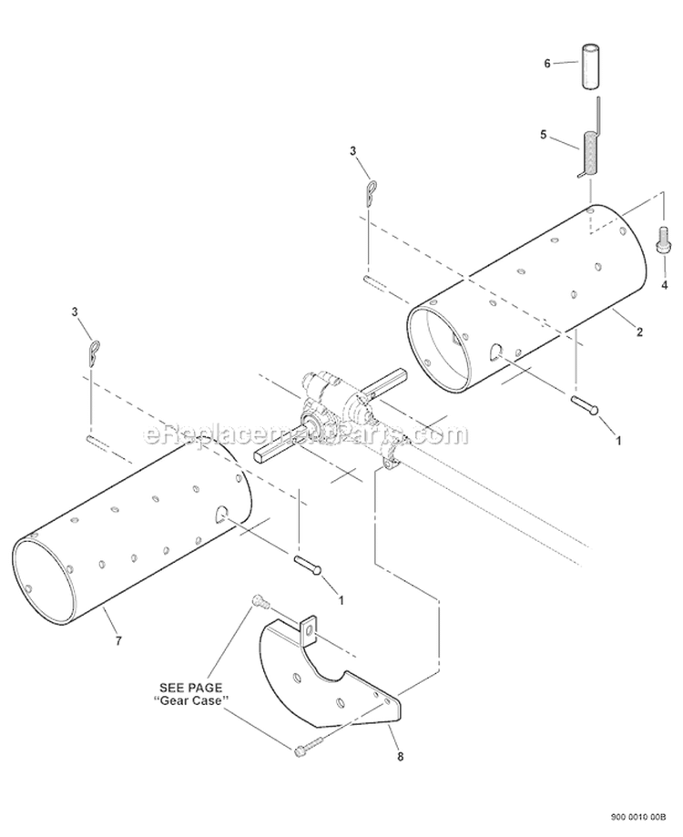 Pro Thatch Attachment - Thatching Drums Diagram and Parts List for PAS-266 T44312001001-T44312999999 Echo Trimmer