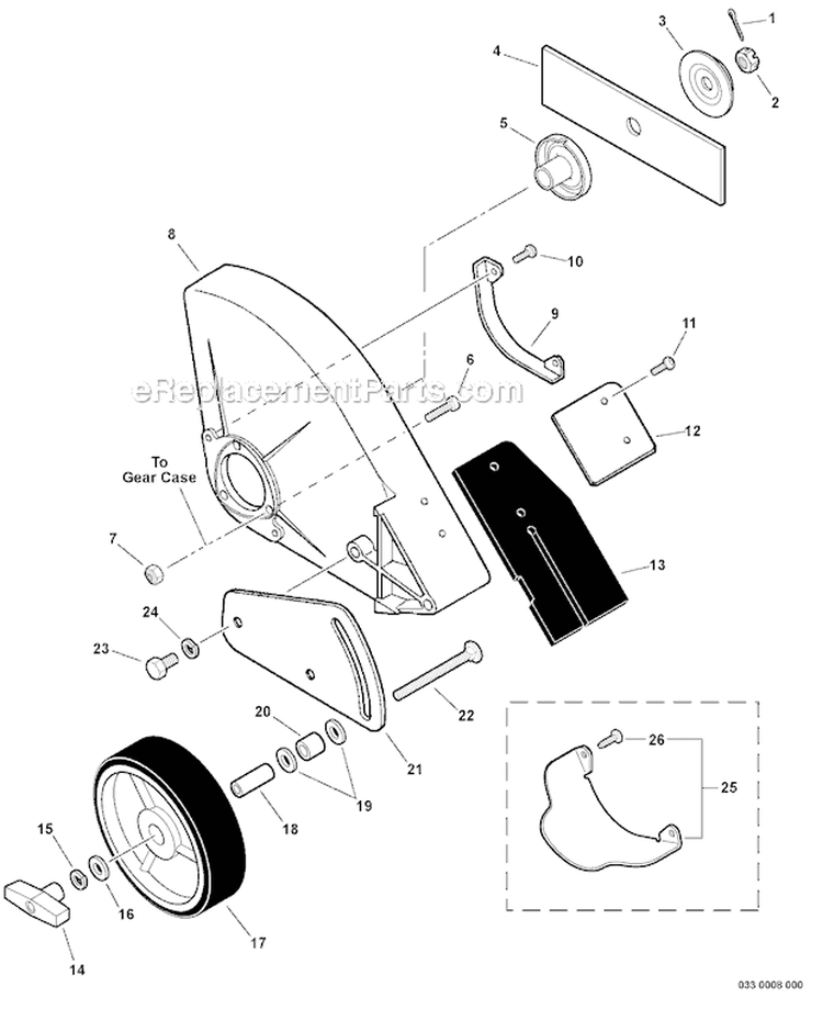 Edging Assembly - Metal Diagram and Parts List for PAS-266 T44413001001-T44413999999 Echo Trimmer