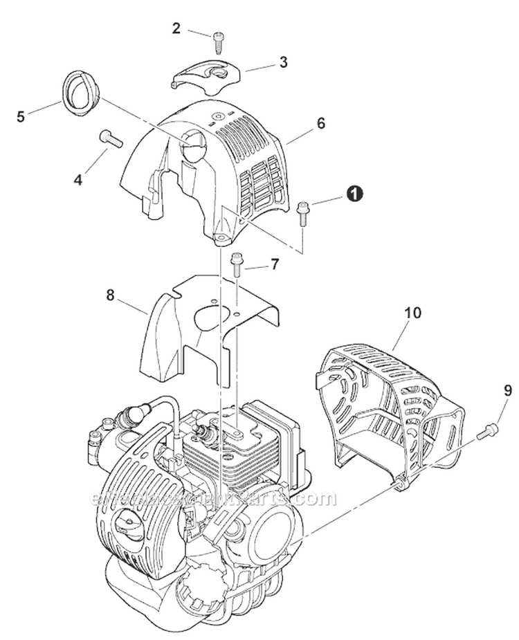 Covers Diagram and Parts List for PAS-266 T44413001001-T44413999999 Echo Trimmer