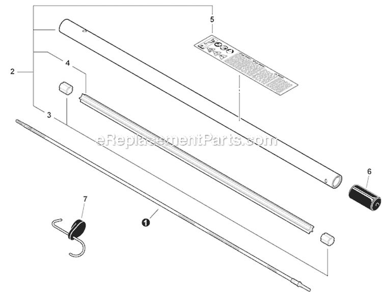 Pro Sweep Attachment - Main Pipe Assembly Diagram and Parts List for PAS-266 T44413001001-T44413999999 Echo Trimmer