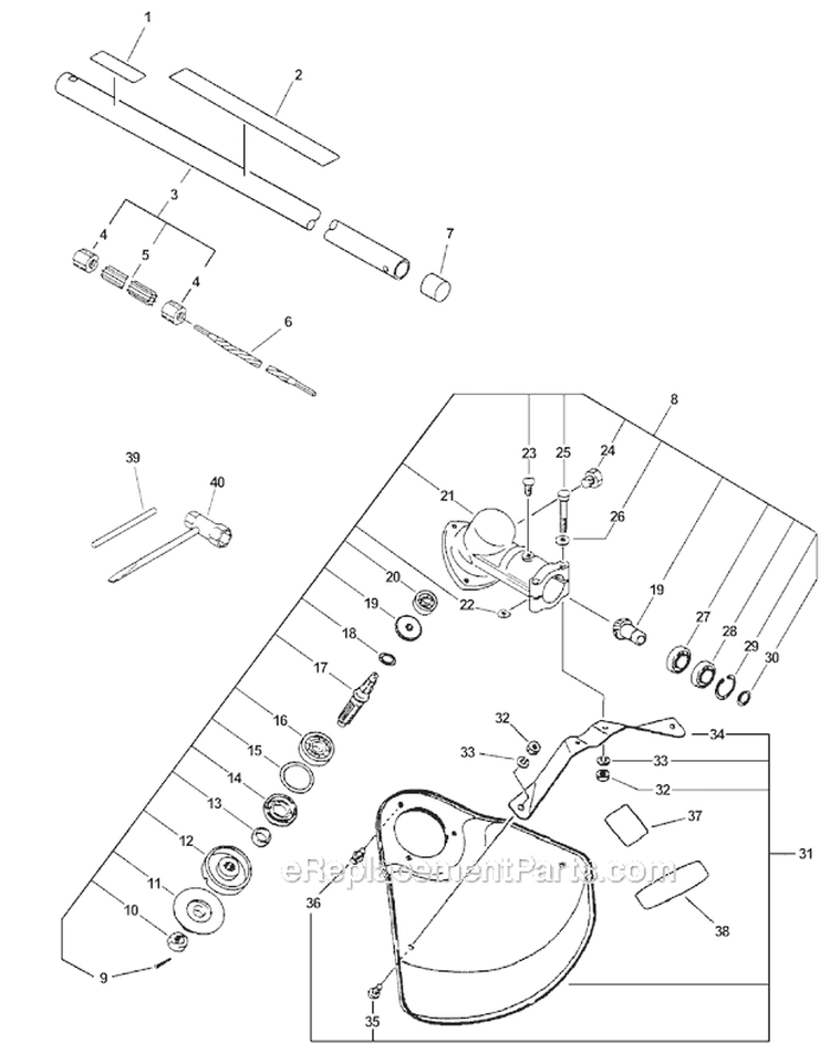 80 Tooth Brushcutter Attachment Diagram and Parts List for PAS-266 T44413001001-T44413999999 Echo Trimmer