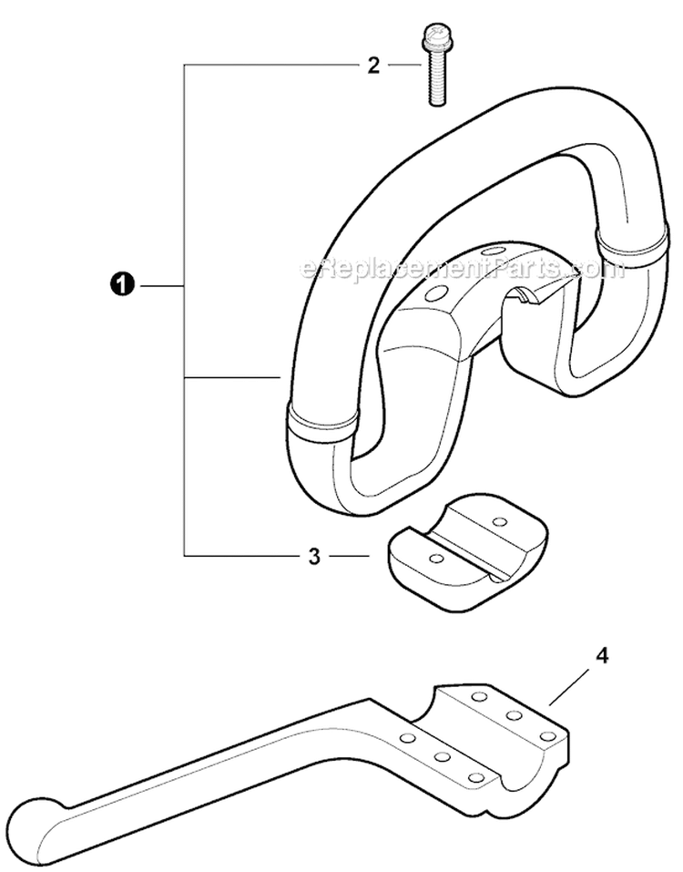 Front Handle Diagram and Parts List for PAS-266 T44413001001-T44413999999 Echo Trimmer
