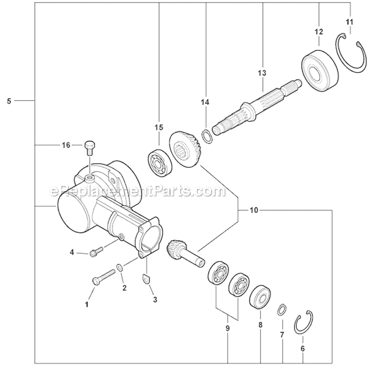 Edger Attachment - Gear Case Diagram and Parts List for PAS-280 T44511001001-T44511999999 Echo Trimmer