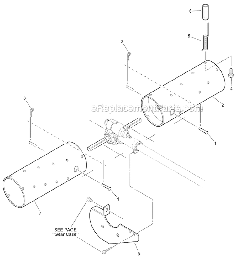 ProThatch Attachment - Thatching Drums Diagram and Parts List for PAS-280 T44612001001-T44612999999 Echo Trimmer