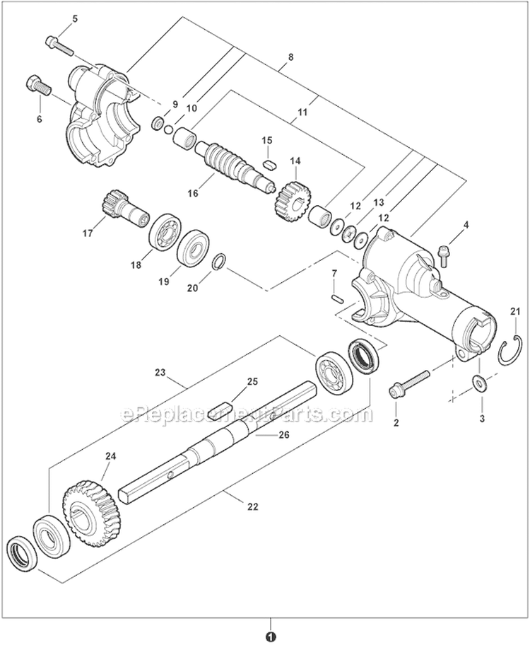 ProThatch Attachment - Gear Case Diagram and Parts List for PAS-280 T44713001001-T44713999999 Echo Trimmer