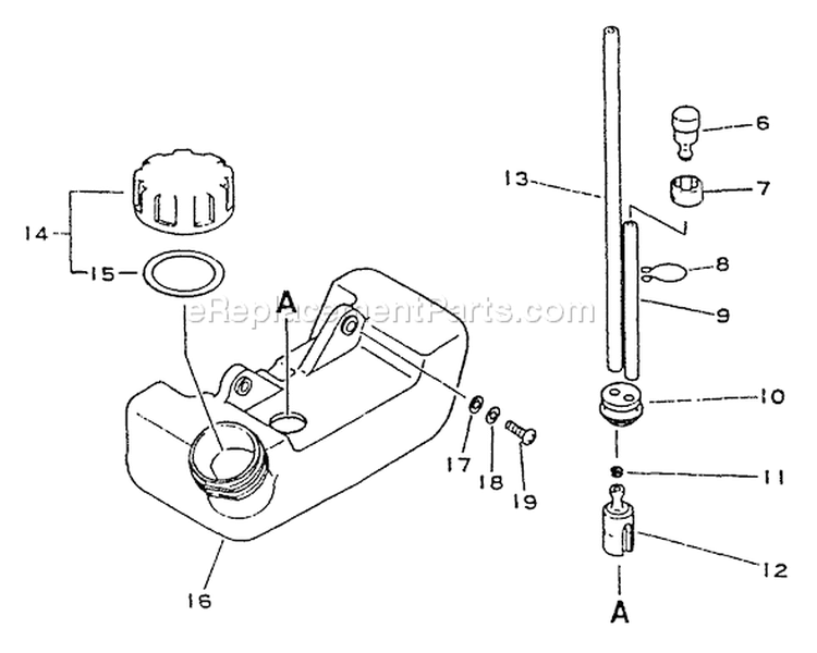 Page E Diagram and Parts List for PB-1010 001001 - 066000 Echo Leaf Blower / Vacuum