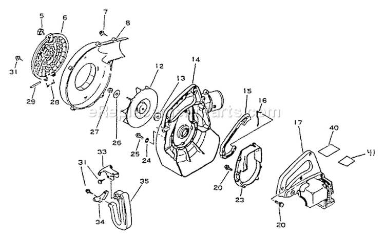 Page F Diagram and Parts List for PB-1010 001001 - 066000 Echo Leaf Blower / Vacuum