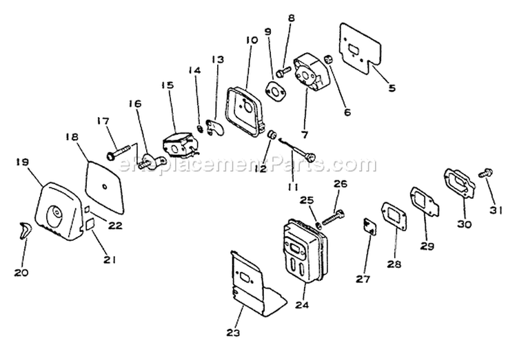 Page G Diagram and Parts List for PB-1010 001001 - 066000 Echo Leaf Blower / Vacuum