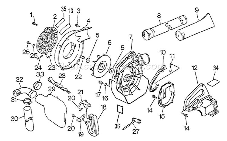 Page C Diagram and Parts List for PB-1010 122636 - 219000 Echo Leaf Blower / Vacuum