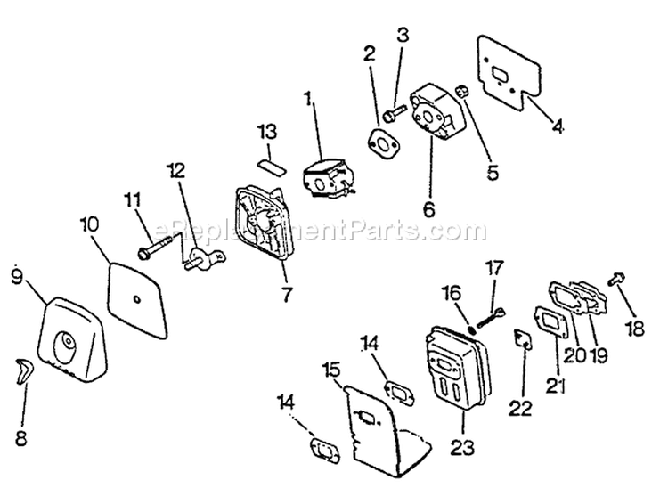 Page E Diagram and Parts List for PB-1010 122636 - 219000 Echo Leaf Blower / Vacuum