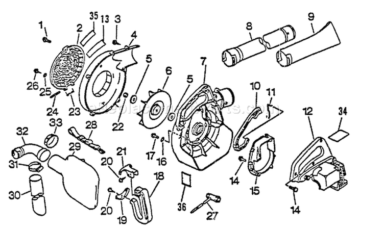Page C Diagram and Parts List for PB-1000 219001 - 242731 Echo Leaf Blower / Vacuum