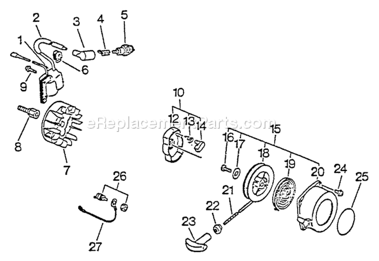 Page F Diagram and Parts List for PB-1000 219001 - 242731 Echo Leaf Blower / Vacuum