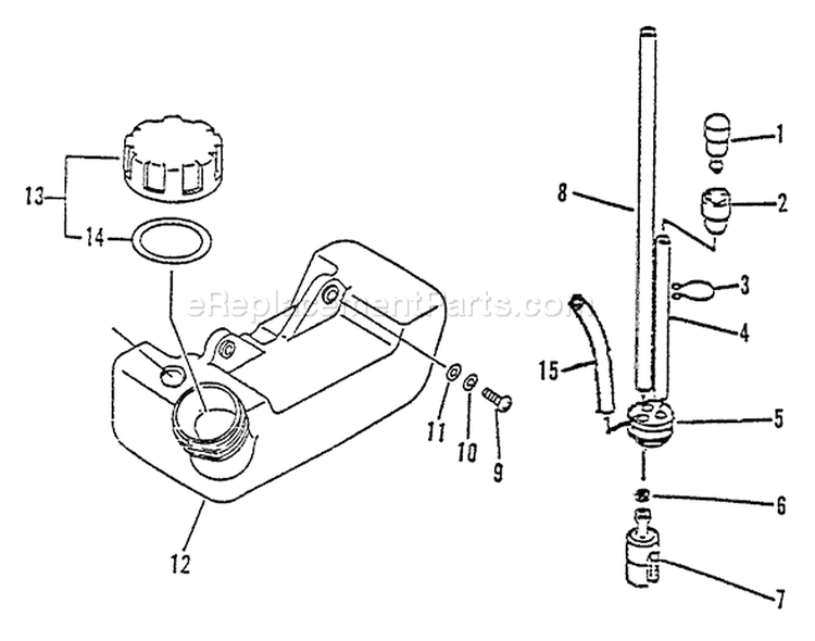 Page D Diagram and Parts List for PB-1010 242732 - 999999 Echo Leaf Blower / Vacuum