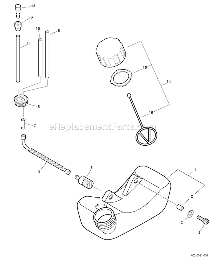 Page E Diagram and Parts List for PB-200 P08912004601 - P08912999999 Echo Leaf Blower / Vacuum