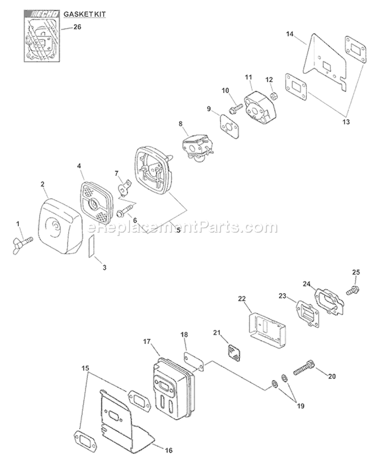 Page D Diagram and Parts List for PB-201 02001001 - 02999999 Echo Leaf Blower / Vacuum