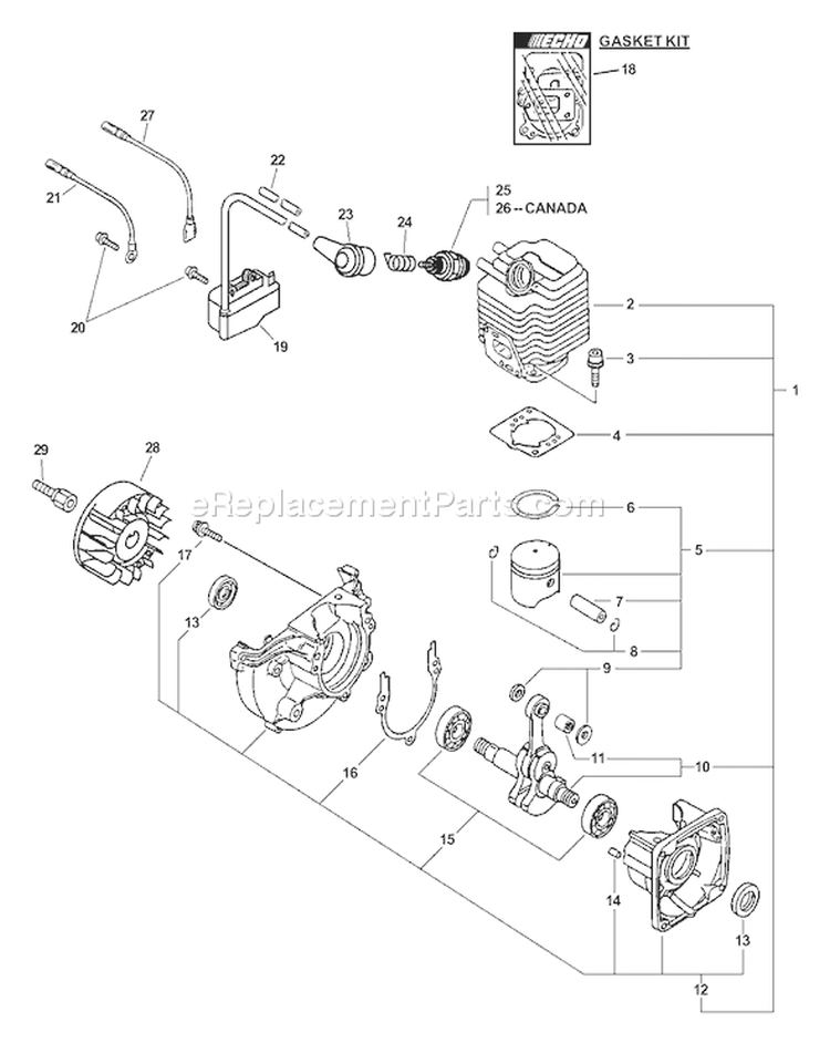 Page B Diagram and Parts List for PB-201 09001001 - 09999999 Echo Leaf Blower / Vacuum