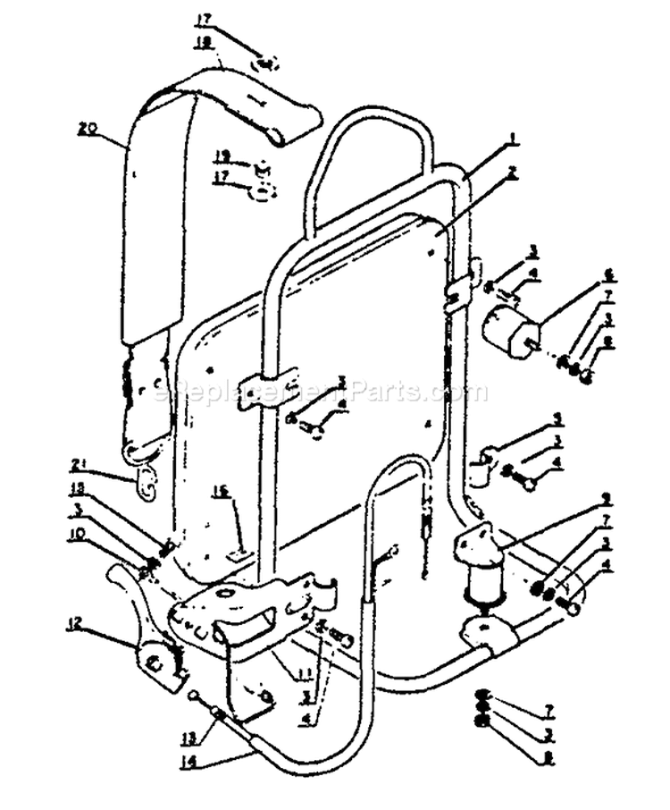 Page B Diagram and Parts List for PB-202 001001 - 0040501 Echo Leaf Blower / Vacuum