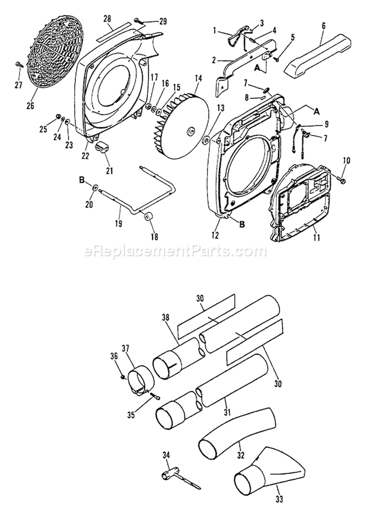 Page C Diagram and Parts List for PB-210E After S/N 001001 Echo Leaf Blower / Vacuum