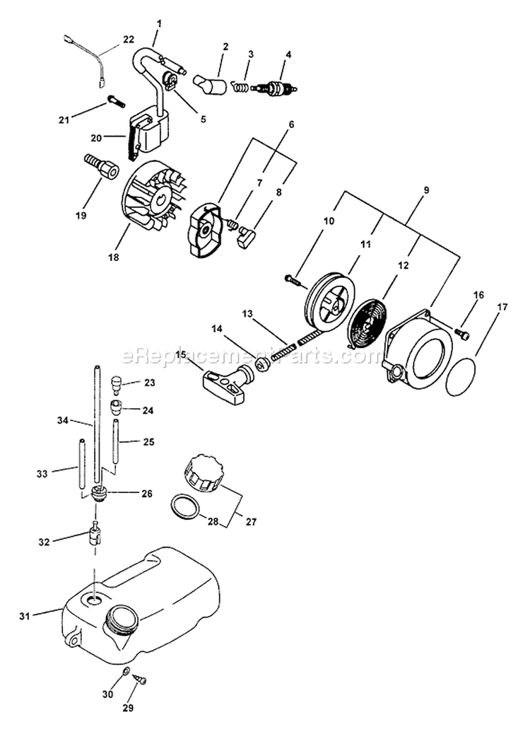Part Location Diagram of 90147 Echo Tune-Up Kit