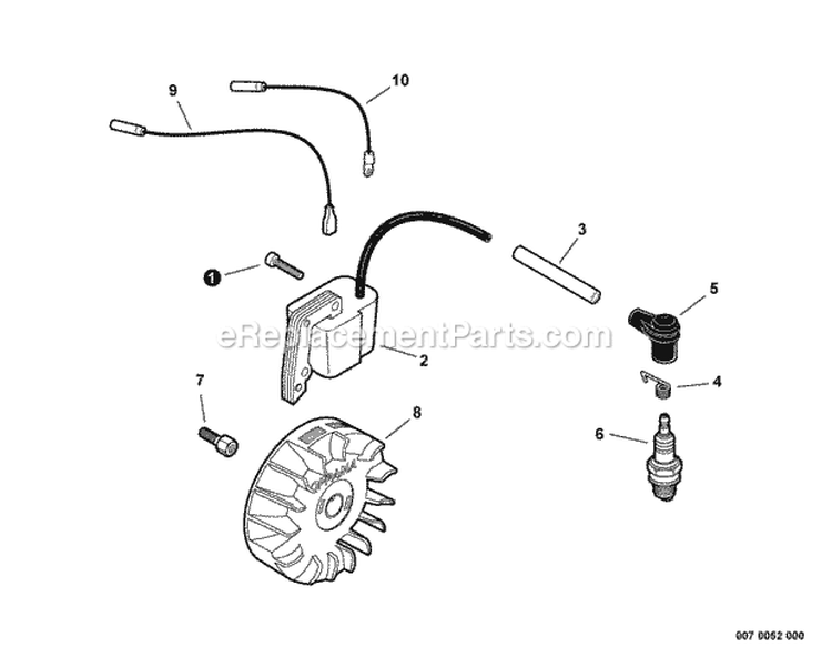Ignition Diagram and Parts List for PB-2455 P32720001001-P32720999999 Echo Leaf Blower / Vacuum