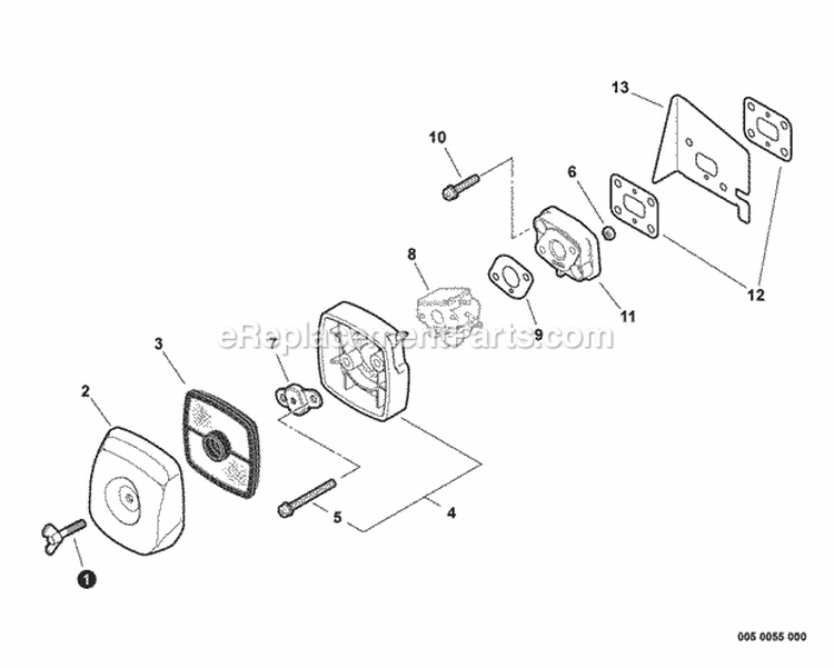 Intake Diagram and Parts List for PB-2455 P32720001001-P32720999999 Echo Leaf Blower / Vacuum
