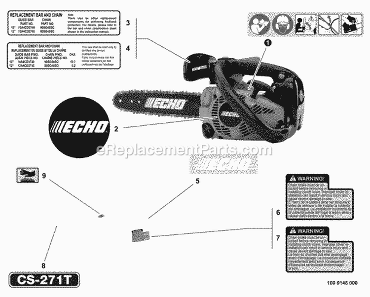 Labels Diagram and Parts List for PB-250LN P34913001001-P34913999999 Echo Leaf Blower / Vacuum