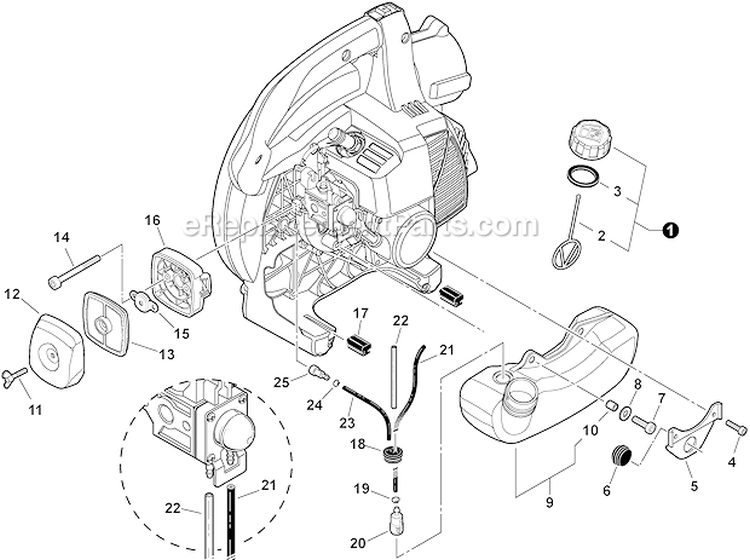 Fuel System Diagram and Parts List for PB-250 P33112001001-P33112999999 Echo Leaf Blower / Vacuum