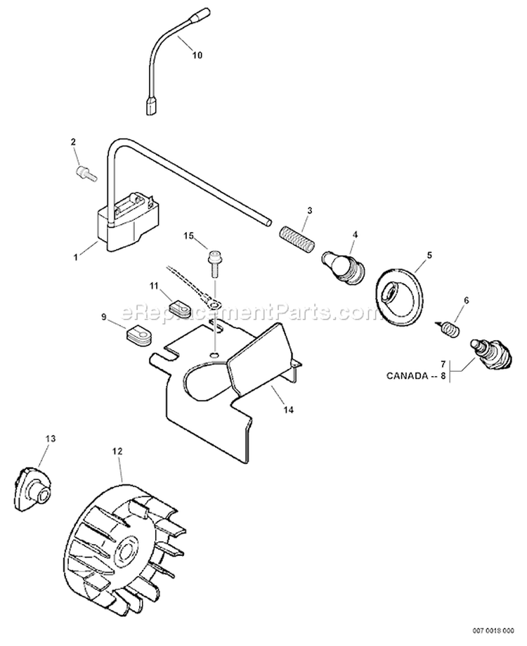 Page H Diagram and Parts List for PB-251 09001001 - 09999999 Echo Leaf Blower / Vacuum
