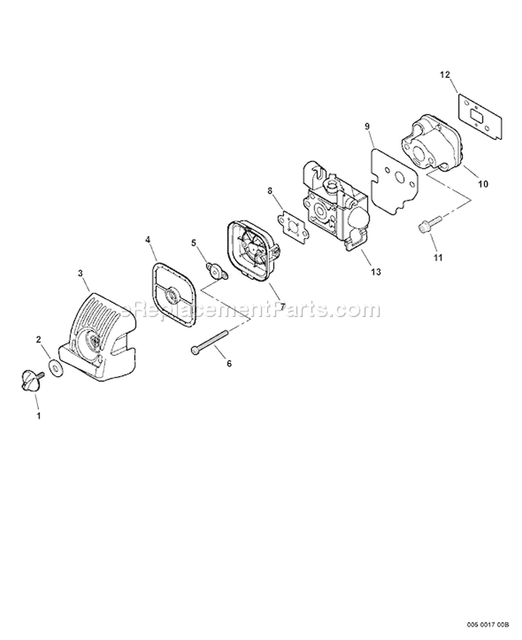 Page I Diagram and Parts List for PB-255 P06213001001 - P06213999999 Echo Leaf Blower / Vacuum