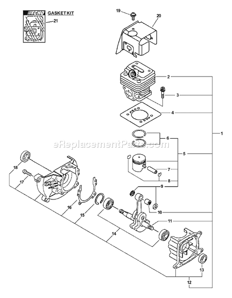 Page C Diagram and Parts List for PB-260I 07001001-07999999 Echo Leaf Blower / Vacuum