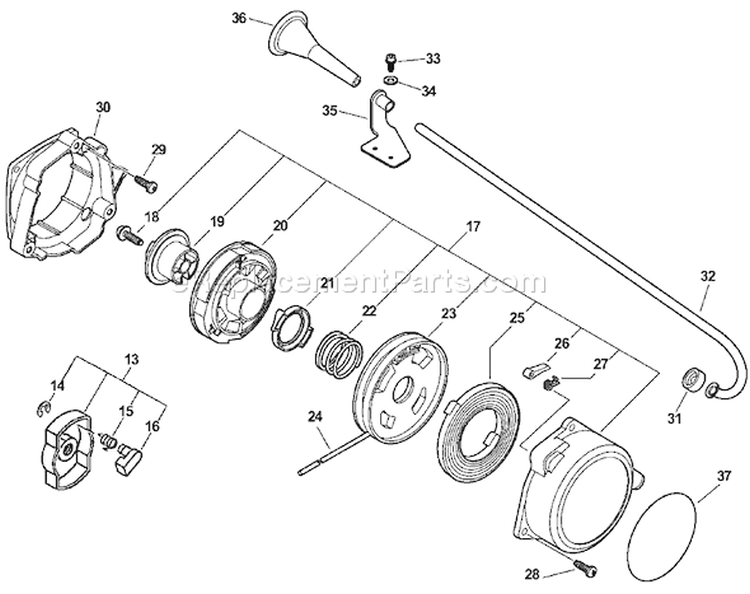 Page F Diagram and Parts List for PB-260I 05001001-05999999 Echo Leaf Blower / Vacuum