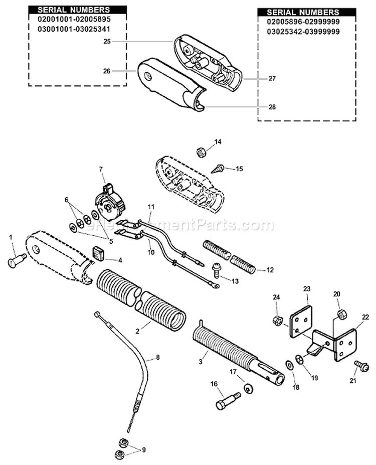 Page F Diagram and Parts List for PB-260L 04001001-04999999 Echo Leaf Blower / Vacuum