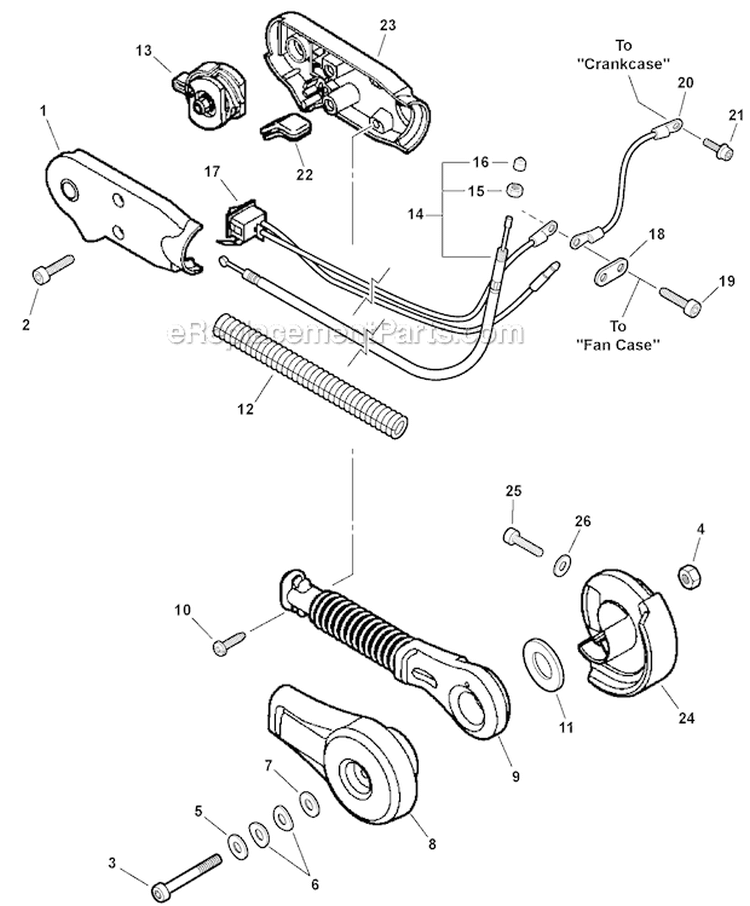 Hip Mount Throttle Diagram and Parts List for PB-265LN P35411001001-P35411999999 Echo Leaf Blower / Vacuum