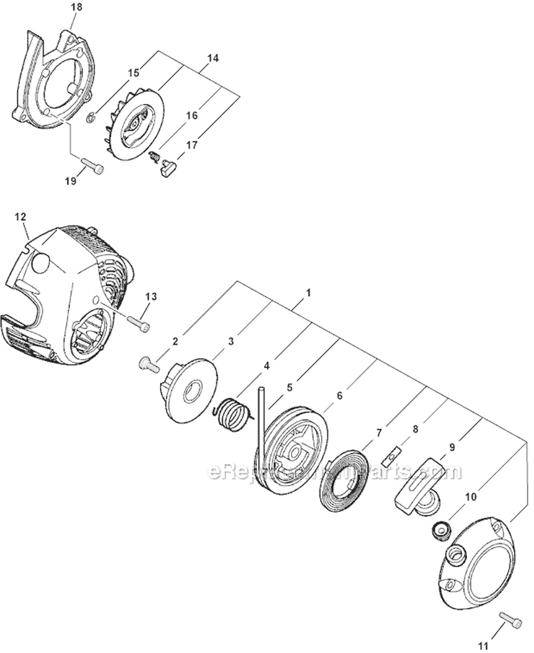 Starter Diagram and Parts List for PB-265LN P35513001001-P35513999999 Echo Leaf Blower / Vacuum