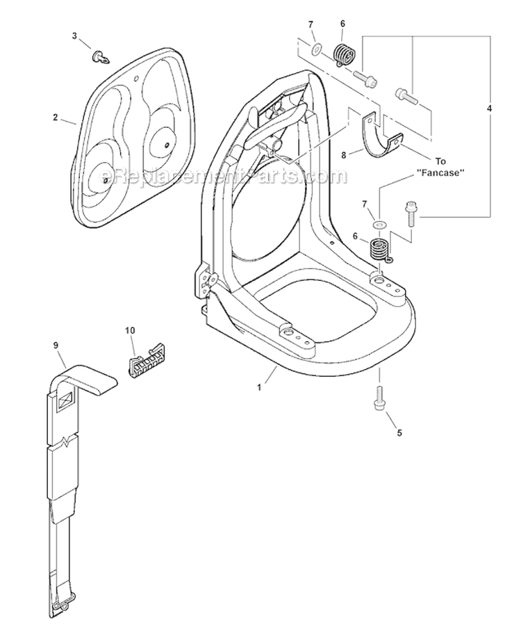Backpack Frame Harness Diagram and Parts List for PB-265LN P35513001001-P35513999999 Echo Leaf Blower / Vacuum