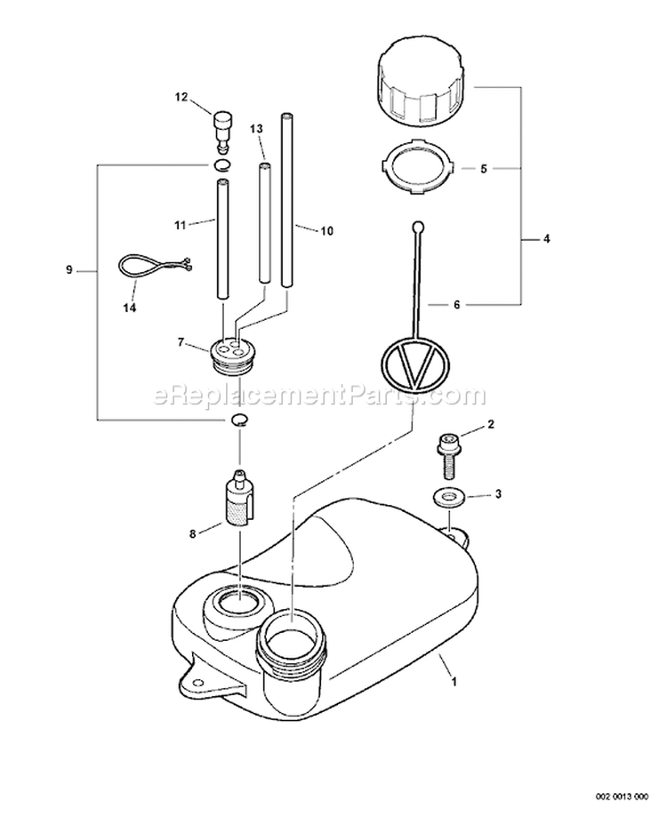 Page F Diagram and Parts List for PB-265L 09001001-09999999 Echo Leaf Blower / Vacuum