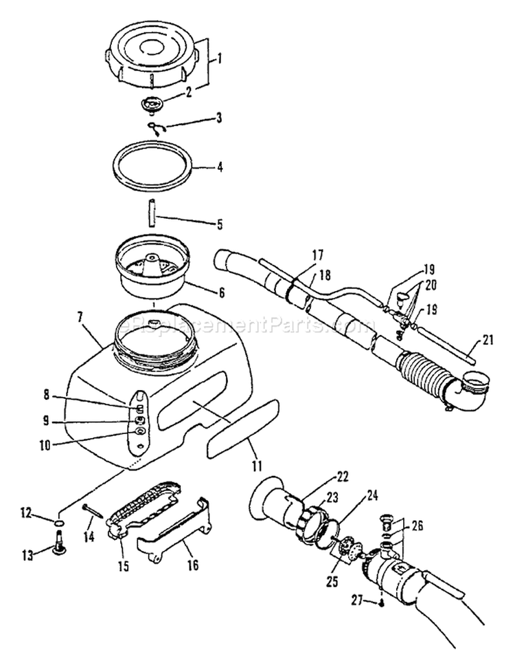 Page F Diagram and Parts List for PB-300E 0049617 Echo Leaf Blower / Vacuum
