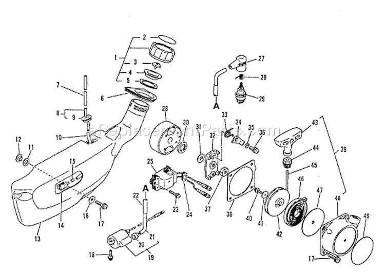 Page H Diagram and Parts List for PB-300E 0049617 Echo Leaf Blower / Vacuum