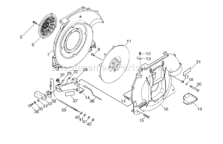 Page D Diagram and Parts List for PB-400E Type 2E - 509501 Echo Leaf Blower / Vacuum