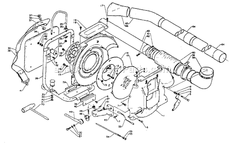 Page B Diagram and Parts List for PB-400 001001-054522 Echo Leaf Blower / Vacuum