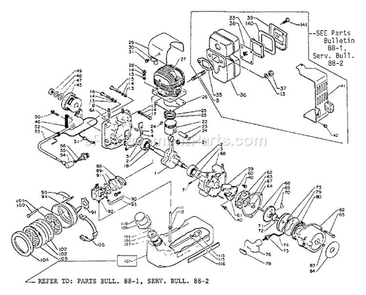 Page B Diagram and Parts List for PB-400 054523 Echo Leaf Blower / Vacuum