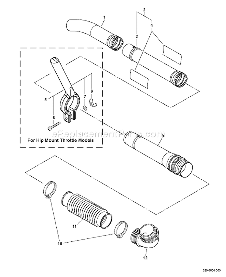 Page B Diagram and Parts List for PB-403H 09001001-09999999 Echo Leaf Blower / Vacuum