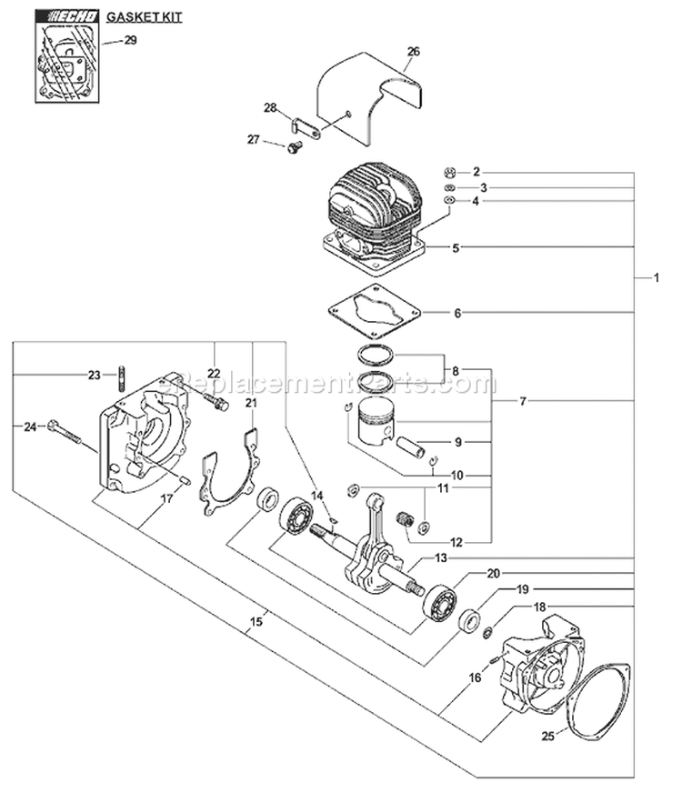 Page D Diagram and Parts List for PB-410 03001001-03999999 Echo Leaf Blower / Vacuum